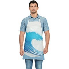 Wave Tsunami Tidal Wave Ocean Sea Water Kitchen Apron by Pakemis