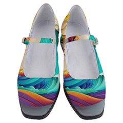 Tsunami Tidal Wave Wave Minimalist Ocean Sea 3 Women s Mary Jane Shoes by Pakemis