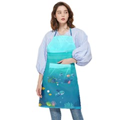 Ai Generated Ocean Sea Fish Aquatic Water Nature 2 Pocket Apron by Pakemis