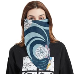 Flowers Pattern Floral Ocean Abstract Digital Art Face Covering Bandana (triangle) by Pakemis