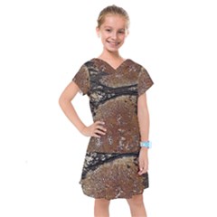 Rustic Charm Abstract Print Kids  Drop Waist Dress by dflcprintsclothing