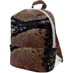 Rustic Charm Abstract Print Zip Up Backpack by dflcprintsclothing