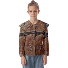 Rustic Charm Abstract Print Kids  Peter Pan Collar Blouse by dflcprintsclothing
