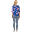 Abstract Liquid Art Pattern Lightweight Drawstring Hooded Top View4