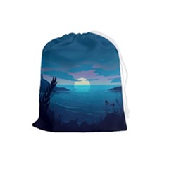 Ai Generated Ocean Sea Water Anime Nautical 2 Drawstring Pouch (large) by Pakemis