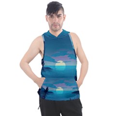 Ai Generated Ocean Sea Water Anime Nautical 2 Men s Sleeveless Hoodie by Pakemis