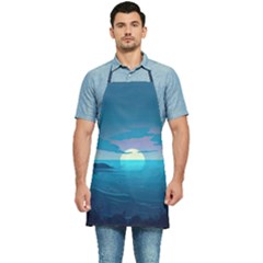 Ai Generated Ocean Sea Water Anime Nautical 2 Kitchen Apron by Pakemis