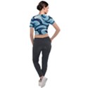 Pattern Ocean Waves Arctic Ocean Blue Nature Sea Short Sleeve Cropped Jacket View2