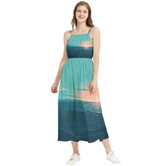 Ai Generated Ocean Sea Water Anime Nautical Boho Sleeveless Summer Dress by Pakemis
