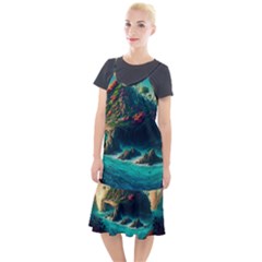 Tropical Island Paradise Ocean Sea Palm Trees Camis Fishtail Dress by Pakemis