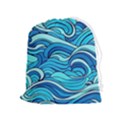 Pattern Ocean Waves Blue Nature Sea Abstract Drawstring Pouch (XL) View1