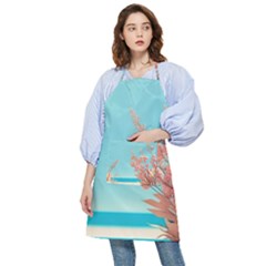 Beach Ocean Flowers Floral Flora Plants Vacation Pocket Apron by Pakemis