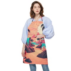 Tropical Beach Sea Jungle Ocean Landscape Pocket Apron by Pakemis
