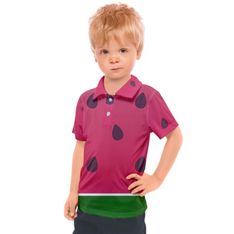Watermelon Fruit Summer Red Fresh Food Healthy Kids  Polo Tee by Wegoenart