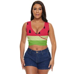 Watermelon Fruit Food Healthy Vitamins Nutrition Women s Sleeveless Wrap Top by Wegoenart