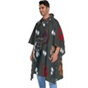 Art Halloween Pattern Creepy Design Digital Papers Men s Hooded Rain Ponchos View2