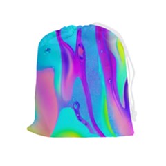 Colorful Abstract Fluid Art Pattern Drawstring Pouch (xl) by GardenOfOphir