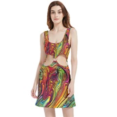 Liquid Art Pattern - Abstract Art Velour Cutout Dress by GardenOfOphir