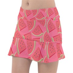 Watermelon Background Watermelon Wallpaper Classic Tennis Skirt by Wegoenart