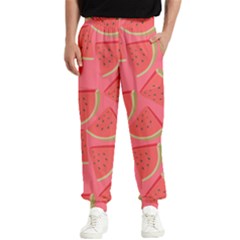 Watermelon Background Watermelon Wallpaper Men s Elastic Waist Pants by Wegoenart