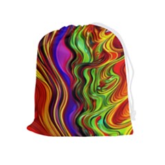 Swirls And Curls Drawstring Pouch (xl) by GardenOfOphir