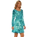 Nature Wallpaper Bubbles Water Bubbly Long Sleeve Wide Neck Velvet Dress View3