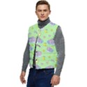 Elephant Sleeping Elephants Background Men s Short Button Up Puffer Vest	 View3