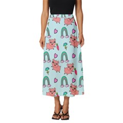Pigs Pattern Art Design Drawing Sketch Wallpaper Classic Midi Chiffon Skirt by Wegoenart
