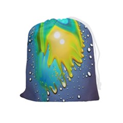 Liquid Background Drawstring Pouch (xl) by GardenOfOphir