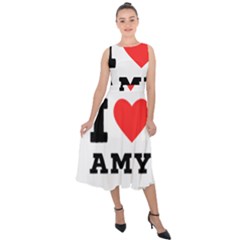 I Love Amy Midi Tie-back Chiffon Dress by ilovewhateva