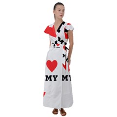 I Love Amy Flutter Sleeve Maxi Dress by ilovewhateva