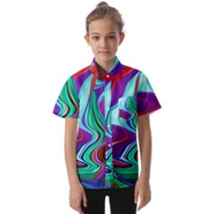 Fluid Background Kids  Short Sleeve Shirt by GardenOfOphir