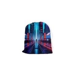 City People Cyberpunk Drawstring Pouch (xs) by Jancukart