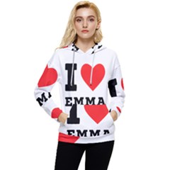 I Love Emma Women s Lightweight Drawstring Hoodie by ilovewhateva