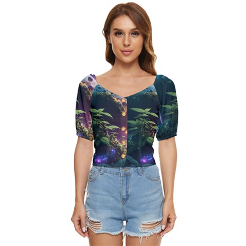 Fantasypeople Mysticism Composing Button Up Blouse by Jancukart