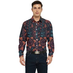 Flower Art Drawing Painting Spring Men s Long Sleeve  Shirt by Jancukart