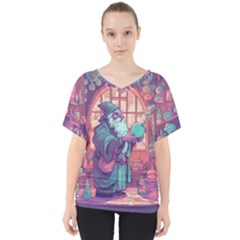 Fantasy Magic Magical Wizard V-neck Dolman Drape Top by Jancukart
