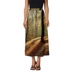 Autumn Nature Woodland Woods Trees Classic Midi Chiffon Skirt by Jancukart