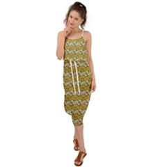 Pattern Waist Tie Cover Up Chiffon Dress by Sparkle