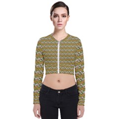 Pattern Long Sleeve Zip Up Bomber Jacket by Sparkle