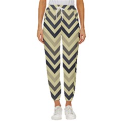 Mute Chevron Women s Cropped Drawstring Pants by GardenOfOphir