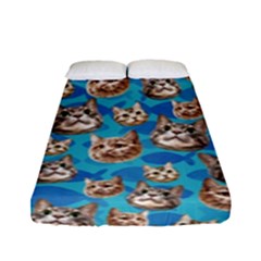 Cat Cute Blue Fitted Sheet (full/ Double Size) by NiOng