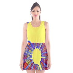 Explosion Big Bang Colour Structure Scoop Neck Skater Dress by Semog4
