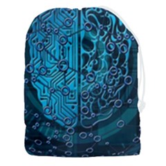 Artificial Intelligence Network Blue Art Drawstring Pouch (3xl) by Semog4