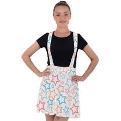 Background Pattern Texture Design Velvet Suspender Skater Skirt by Semog4