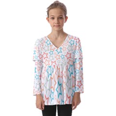 Background Pattern Texture Design Kids  V Neck Casual Top by Semog4