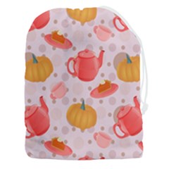 Pumpkin Tea Cup Pie Dessert Drawstring Pouch (3xl) by Semog4
