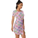 Egg Easter Eggs Pastel Digital Art Fitted Knot Split End Bodycon Dress View3