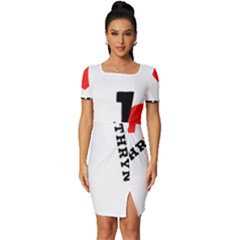 I Love Kathryn Fitted Knot Split End Bodycon Dress by ilovewhateva