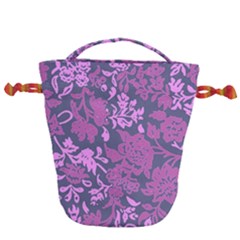 Background Pattern Flower Texture Drawstring Bucket Bag by Semog4